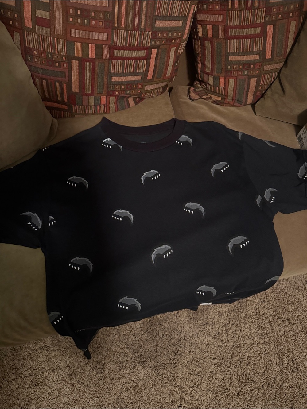 Diamond Supply Co. Black Kids Tee with Grey Shark Fin Motif